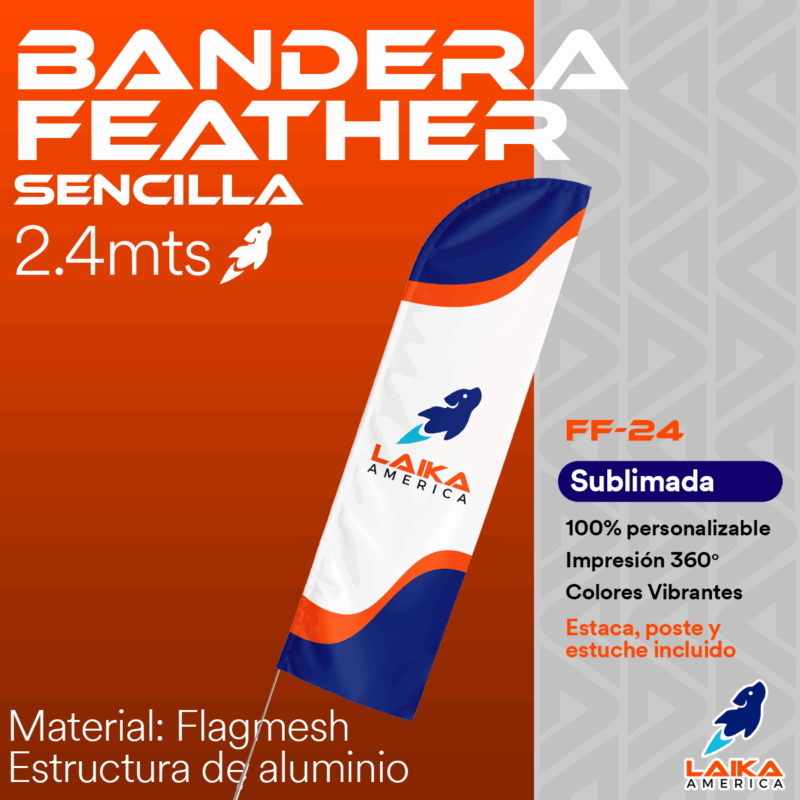 BANDERA FEATHER SENCILLA 2.4 MTS