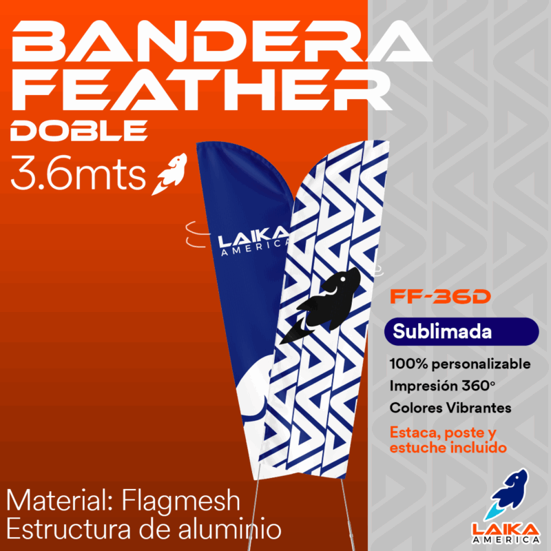 BANDERA FEATHER DOBLE 3.6 MTS