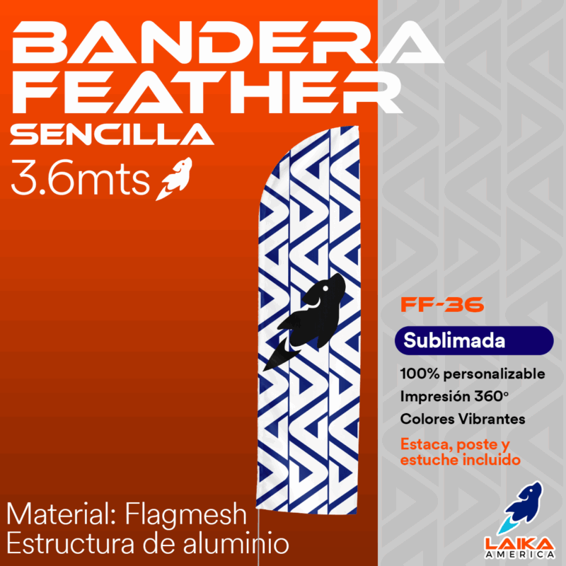 BANDERA FEATHER SENCILLA 3.6 MTS