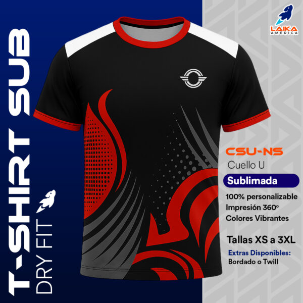 T-SHIRT SUBLIMADA CUELLO U DRY FIT