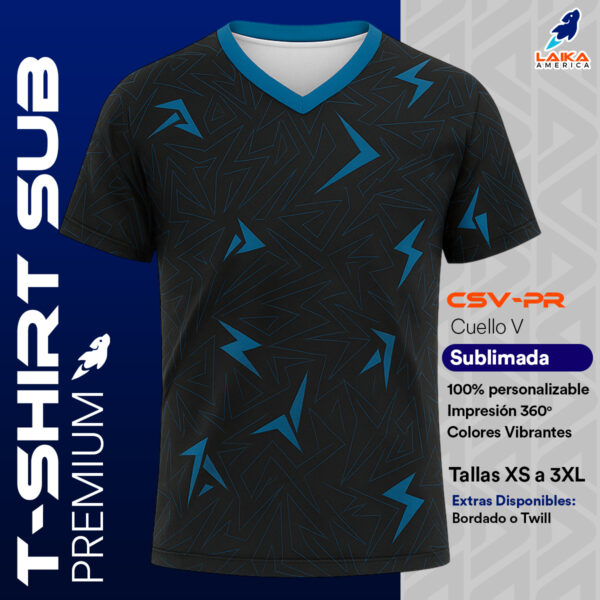 T-SHIRT SUBLIMADA CUELLO V PREMIUM