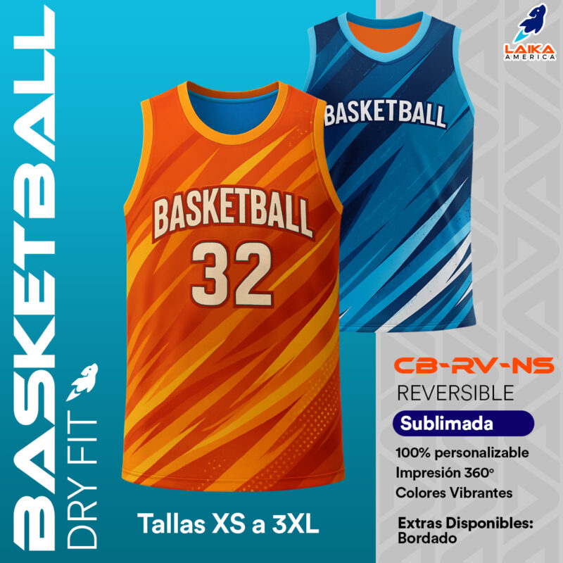 JERSERY BASKETBALL REVERSIBLE DRY FIT