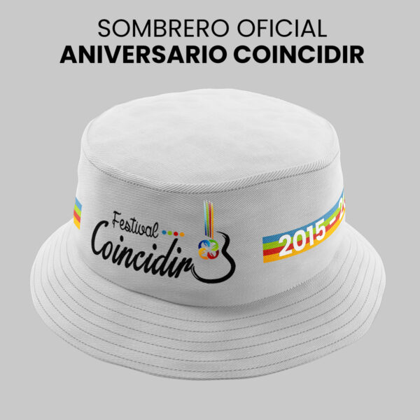 Sombrero Oficial Aniversario Coincidir – Blanco